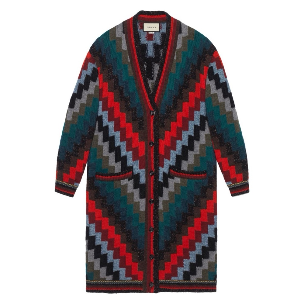 Gucci Geometric Pattern Cardigan In Multicolour - Picture 2 of 11